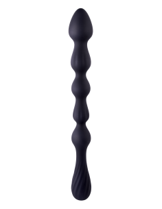 NMC 10.5 INCH RIBBED SILICONE ANAL BALL BEADS BLACK